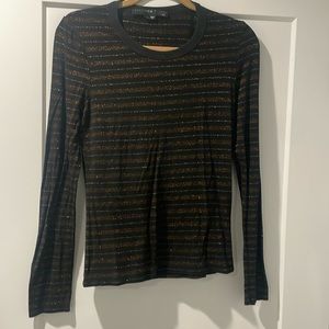 Veronica beard lurex stripe long sleeve tee